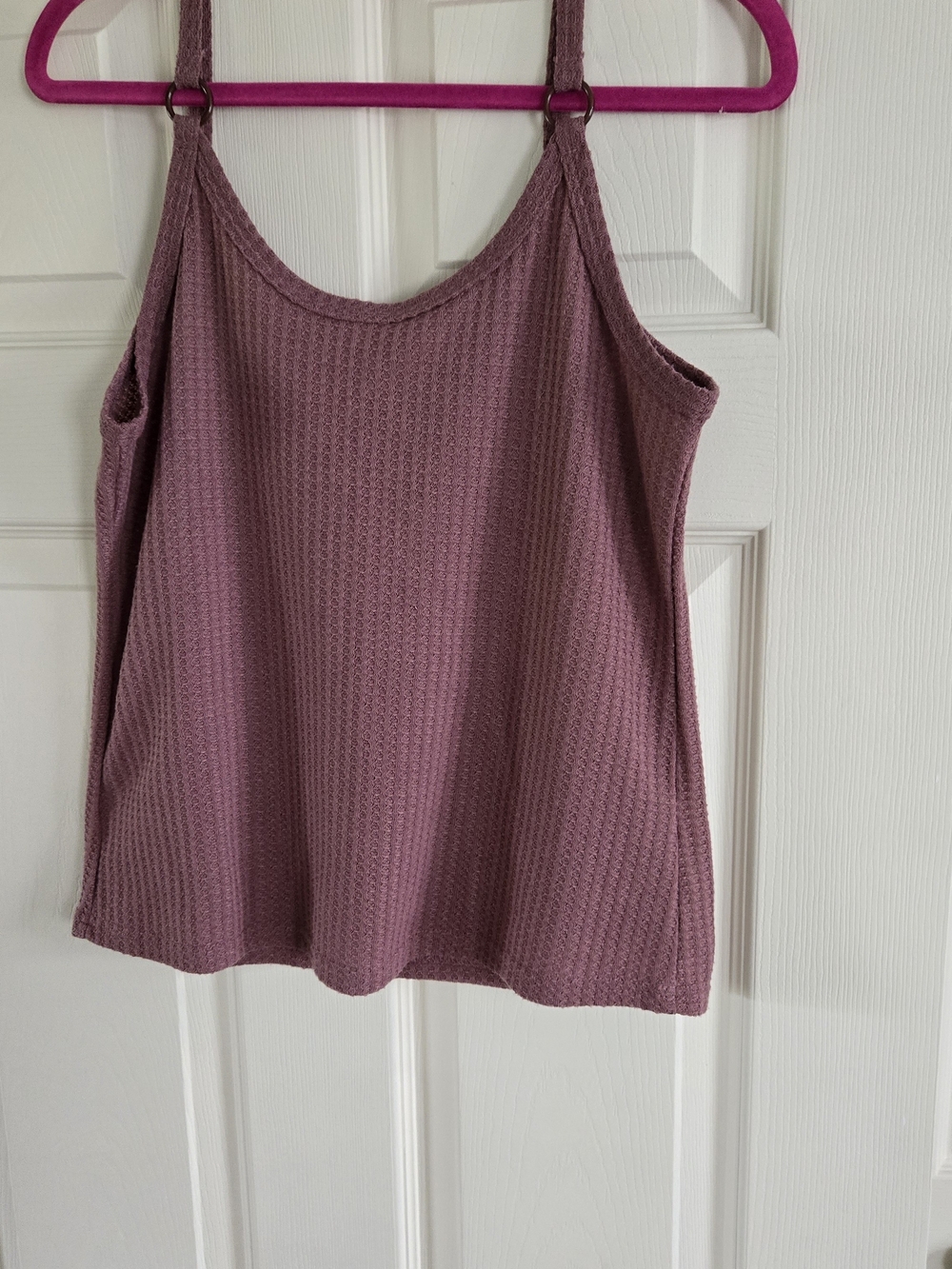 Source Unknown Waffle-Knit Camisole in Mauve Pink